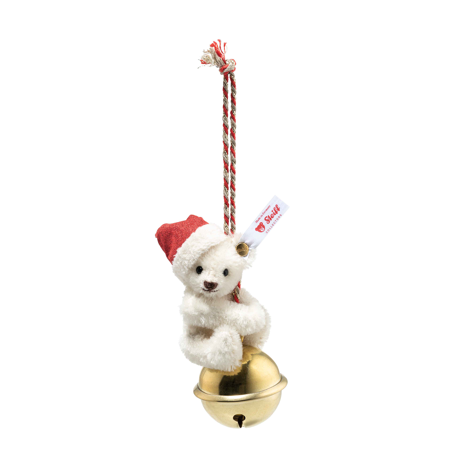 コレクション Steiff 1999 CHRISTMAS-TREE MAN WHITE Steiff Teddy Bear Ornament on Bell – Limited Edition Christmas