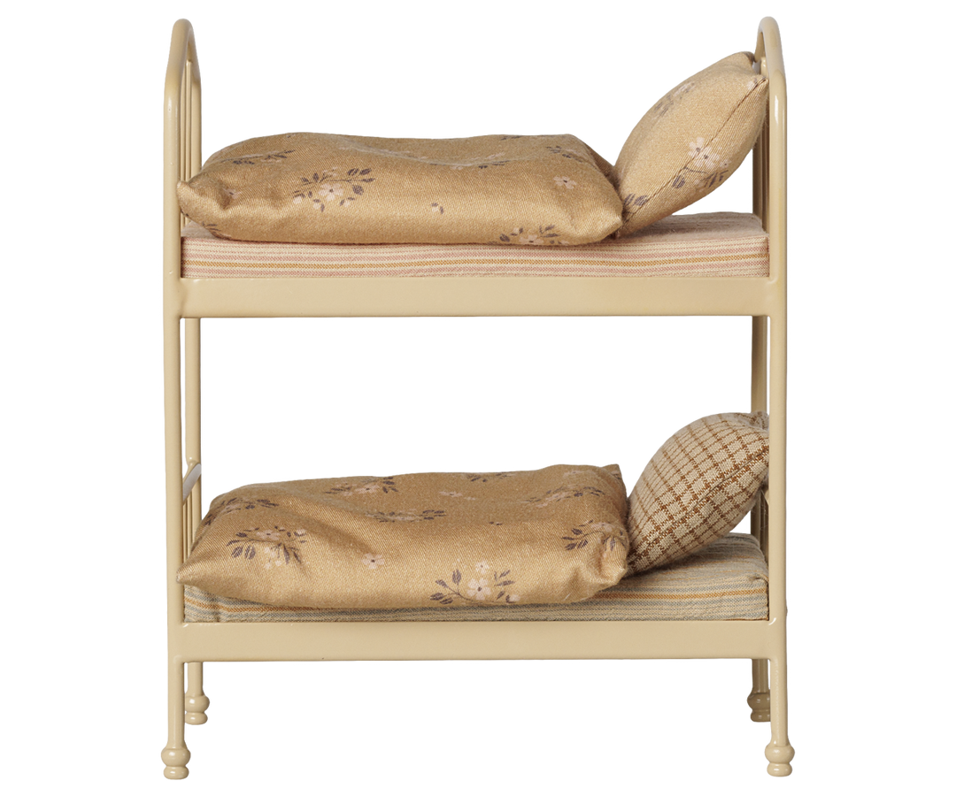 Maileg Mouse Bunk Bed – Wheat | Metal Bed with Bedding for Maileg Mice