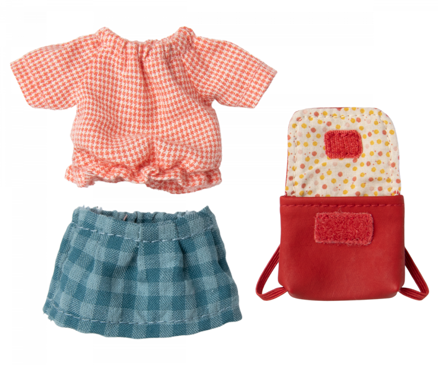Maileg Clothes and Bag Red - Big Sister/Brother Mouse