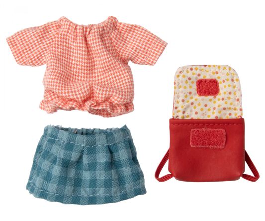 Maileg Clothes and Bag Red - Big Sister/Brother Mouse