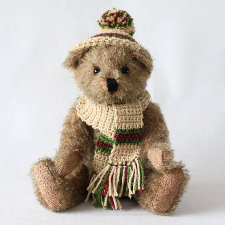 Canterbury Bears Gabriel Handmade Mohair Teddy Bear 24cm | Jointed Teddy with Crocheted Waistcoat
