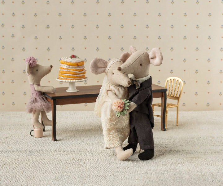 Maileg Mouse Long Dining Table – Wooden Miniature Furniture