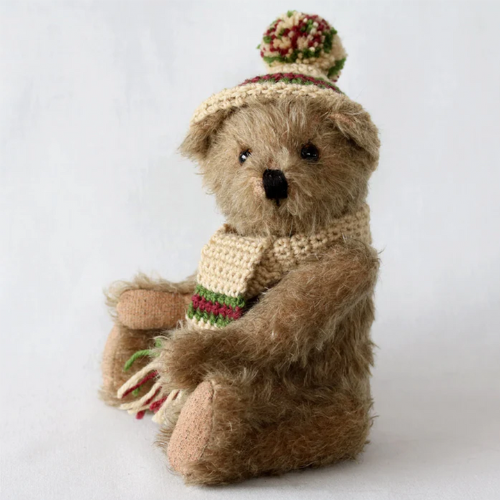 Canterbury Bears Gabriel Handmade Mohair Teddy Bear 24cm | Jointed Teddy with Crocheted Waistcoat