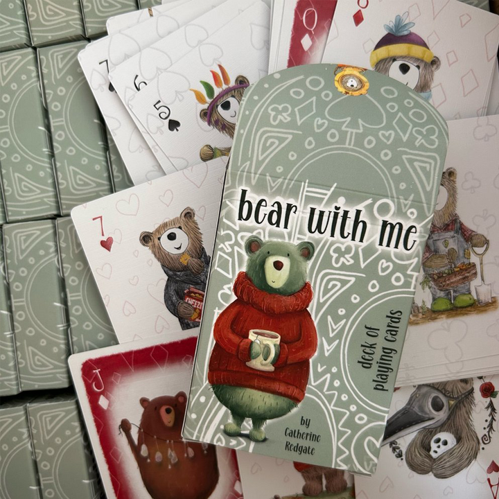 Catherine Redgate Bear With Me Playing Cards | Illustrated Teddy Bear Playing Cards