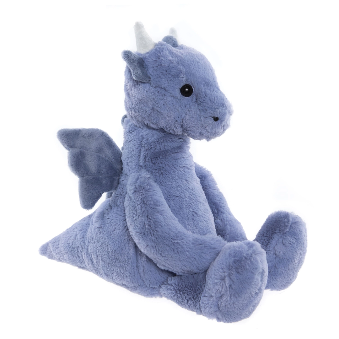 Charlie Bears Bear & Me Draco Dragon – Denim Blue | 34cm Soft Plush Dragon Toy