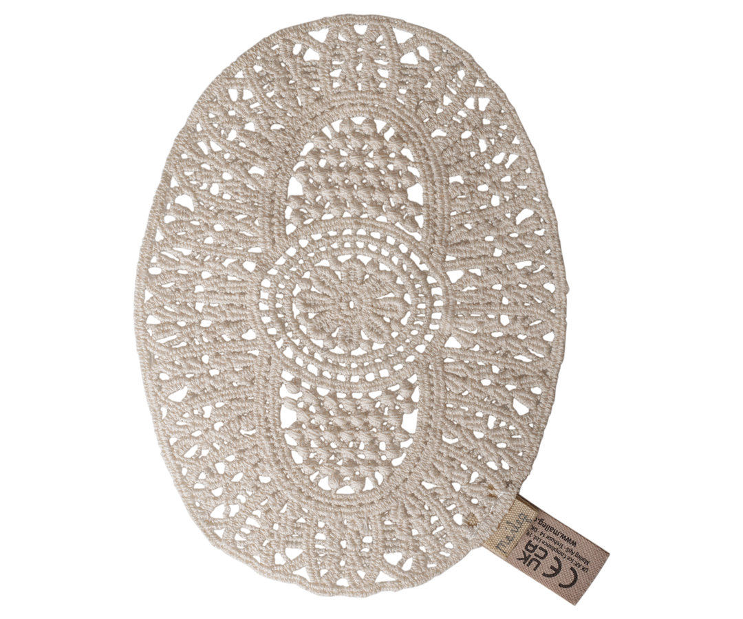 Maileg Lace Rug for Mice | Miniature Cotton Dollhouse Rug 11-6405-00