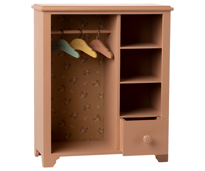 Maileg Large Wardrobe – Dark Powder | Wooden Storage Wardrobe for Maileg Bunny & Teddy Clothes