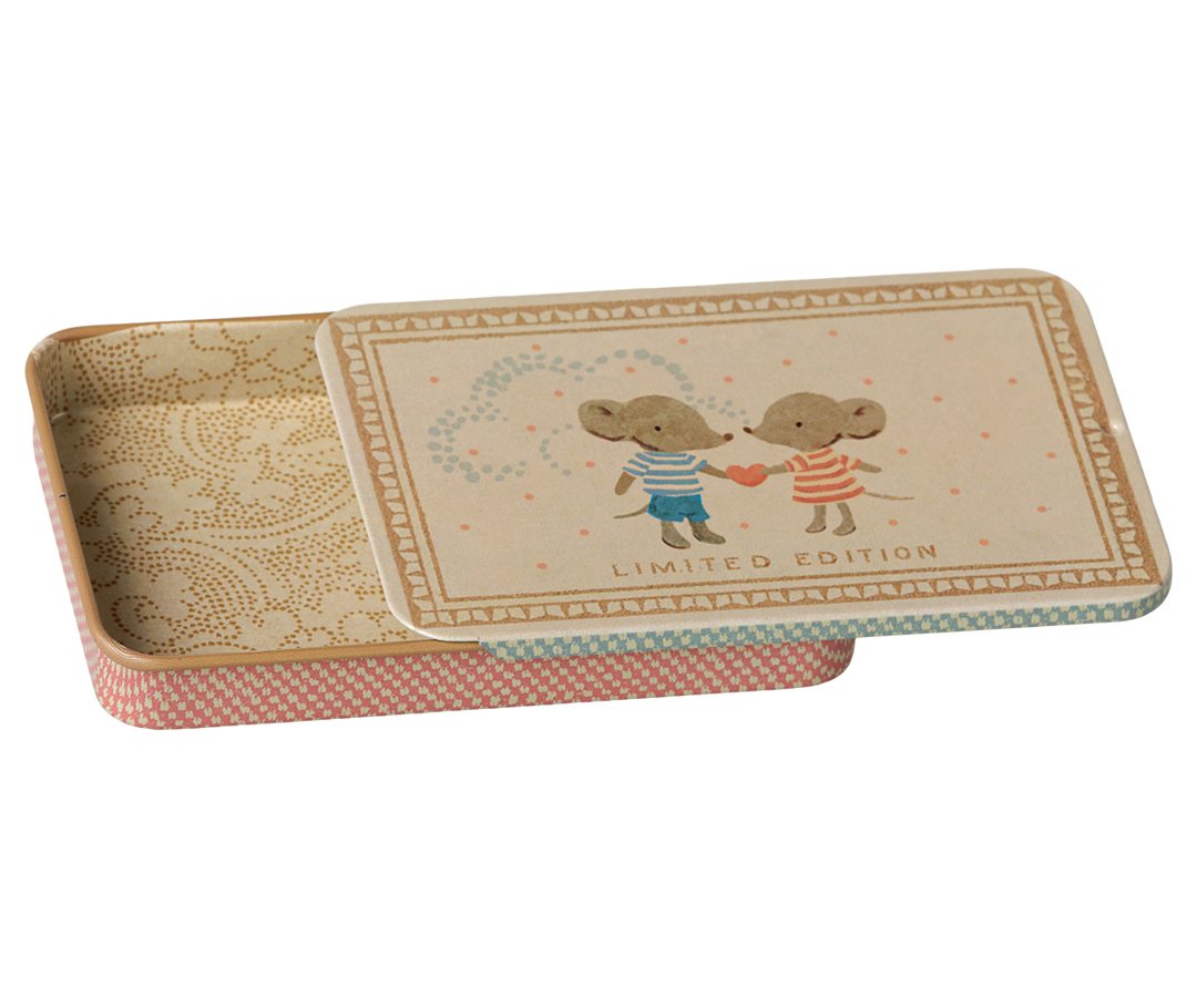 Maileg Mice Metal Box with Sliding Lid | Miniature Storage Tin 19-6602-00