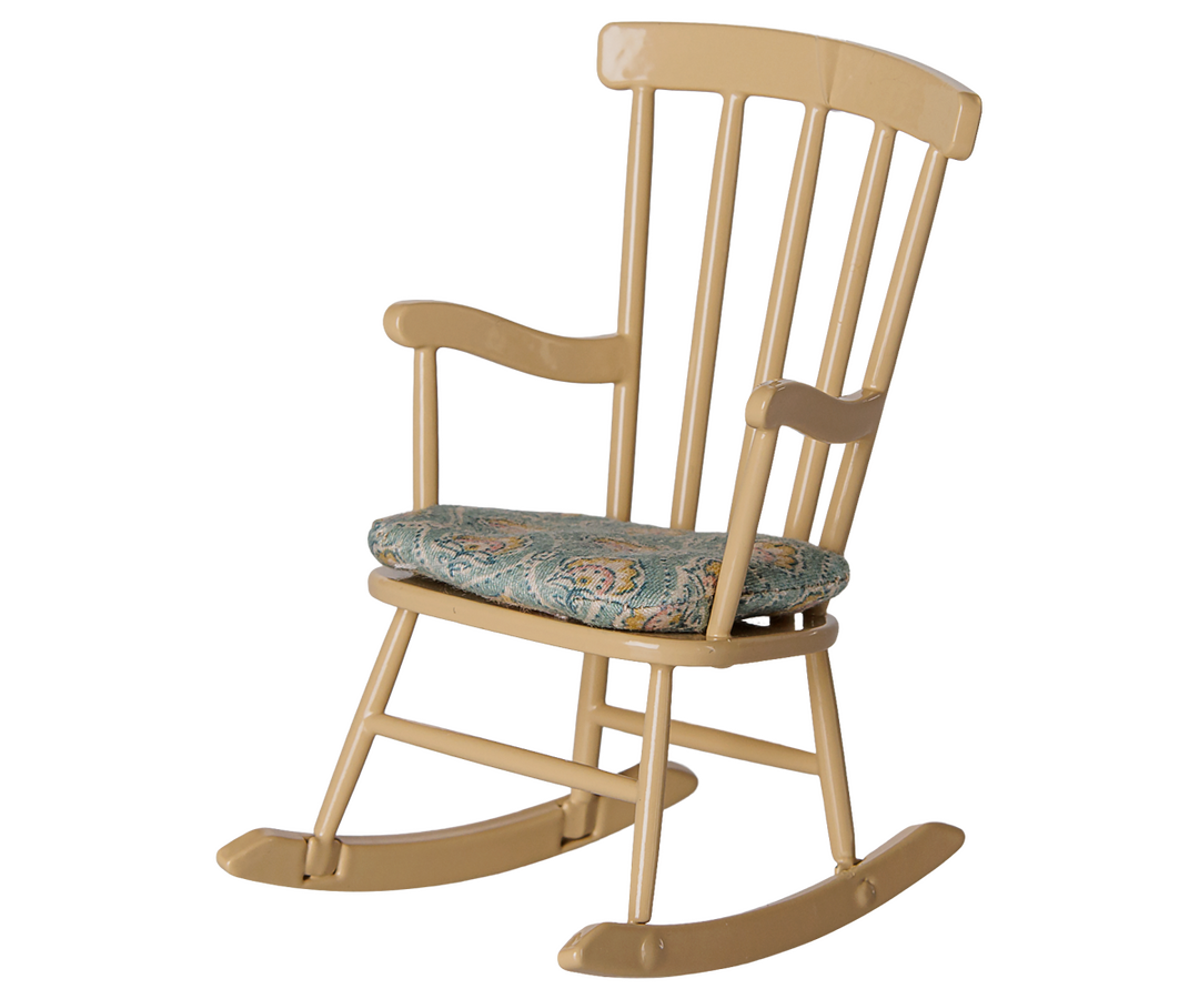 Maileg Mouse Rocking Chair – Wheat | Miniature Metal Chair with Cushion 11-6112-00