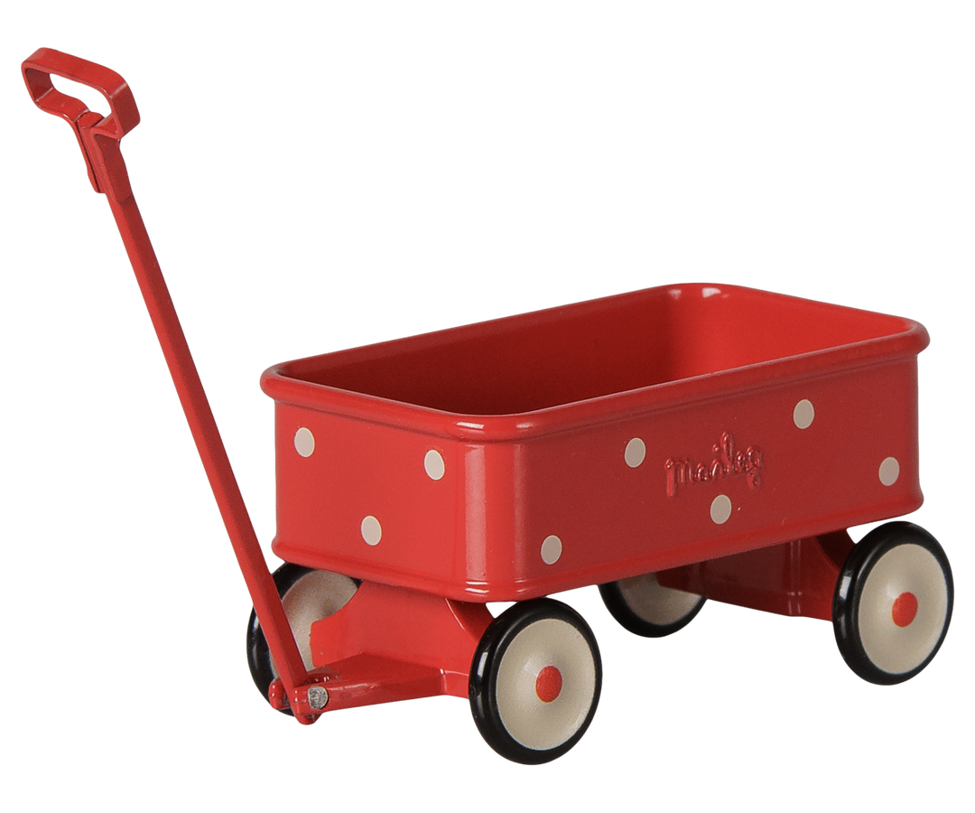 Maileg Mouse Wagon – Red | Miniature Metal Wagon with Dots 11-6105-01