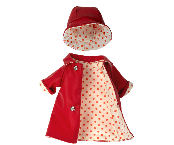Maileg Teddy Mum Raincoat with Hat | Rainwear Outfit for Teddy Mum