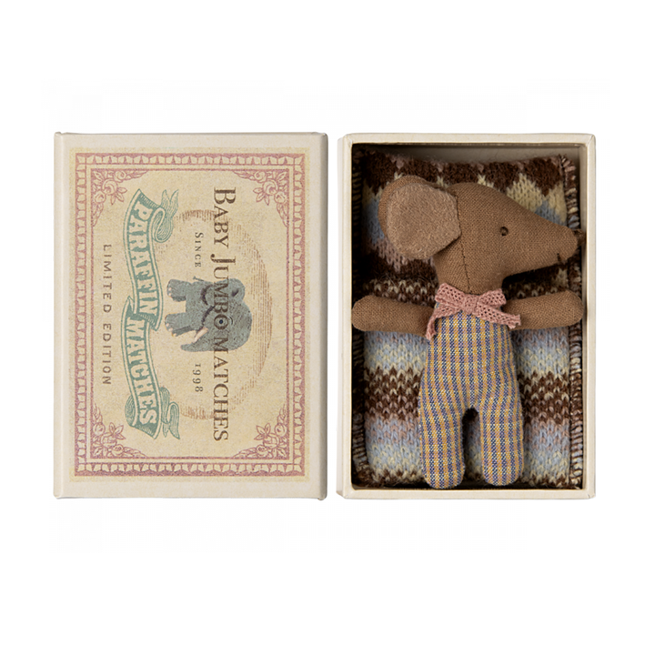 Maileg Sleepy Wakey Baby Mouse - Rose