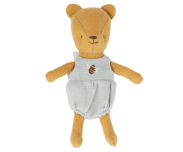 Maileg Teddy Baby | 12.5cm Linen Teddy Bear with Embroidered Suit
