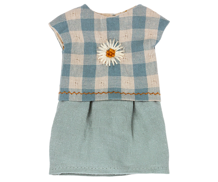 Maileg Teddy Mum Dress | Embroidered Cotton & Linen Outfit