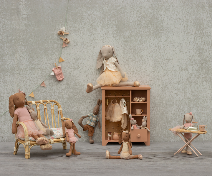 Maileg Large Wardrobe – Dark Powder | Wooden Storage Wardrobe for Maileg Bunny & Teddy Clothes