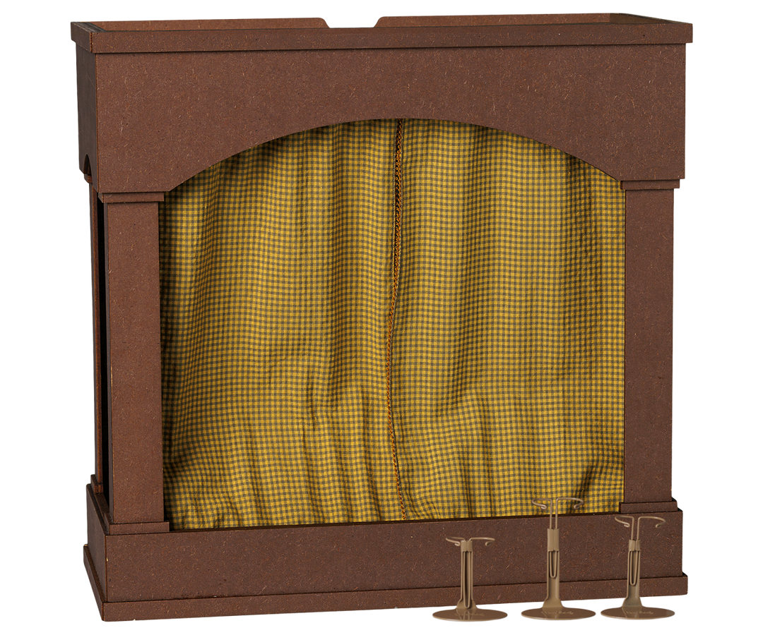 PRE ORDER | Maileg Mouse Theatre with LED Lights & Reversible Stage Scenery | Wooden Dollhouse Theatre