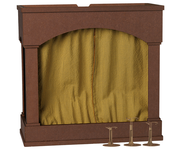 PRE ORDER | Maileg Mouse Theatre with LED Lights & Reversible Stage Scenery | Wooden Dollhouse Theatre