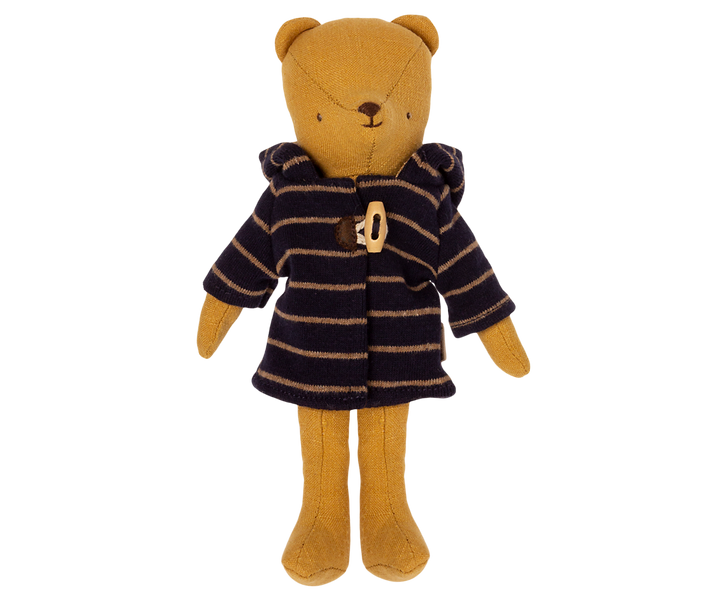 Maileg Teddy Junior Duffle Coat | Hooded Cotton Outfit for Teddy Junior