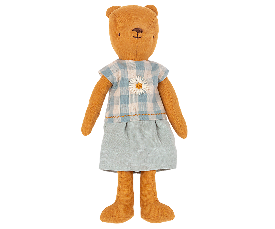 Maileg Teddy Mum Dress | Embroidered Cotton & Linen Outfit