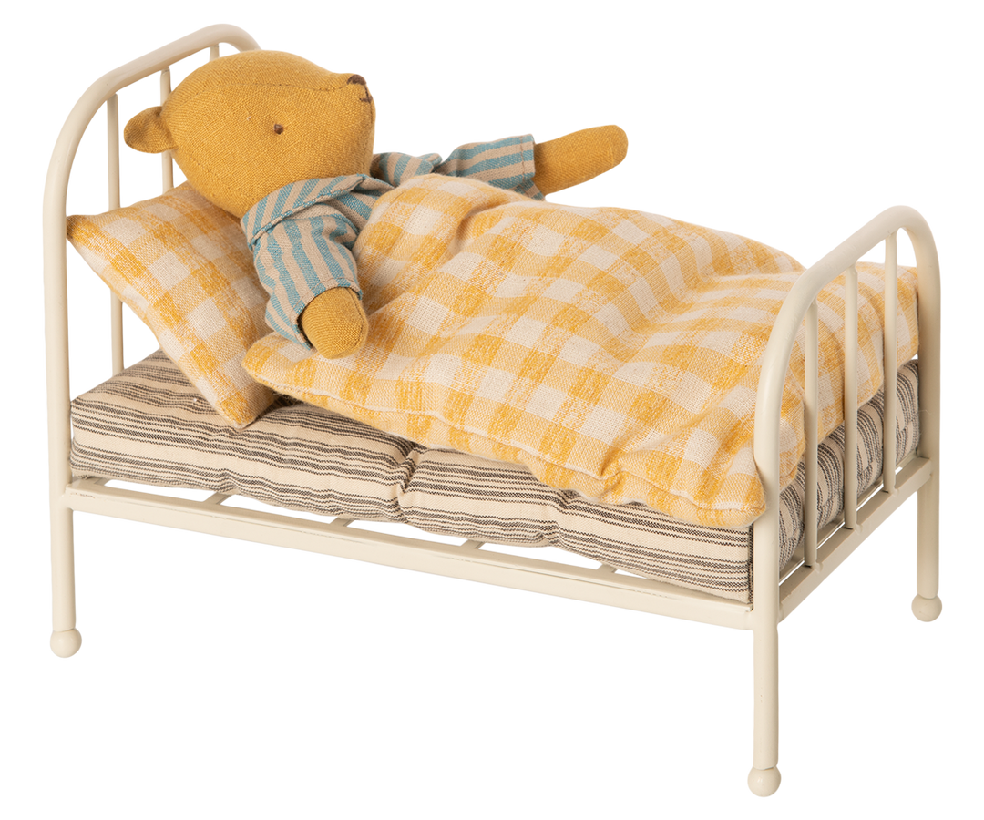 Maileg Vintage Bed for Teddy Junior | Metal Bed with Bedding