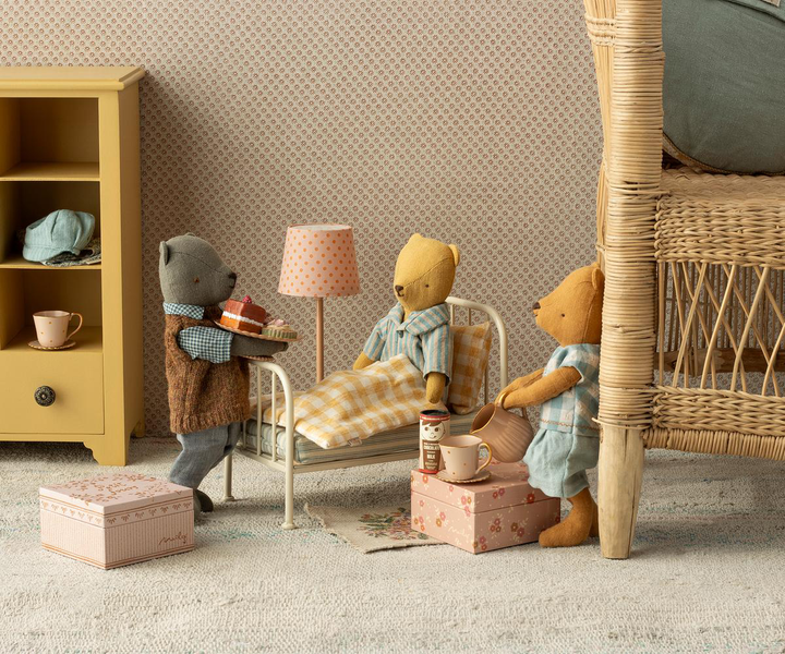 Maileg Vintage Bed for Teddy Junior | Metal Bed with Bedding