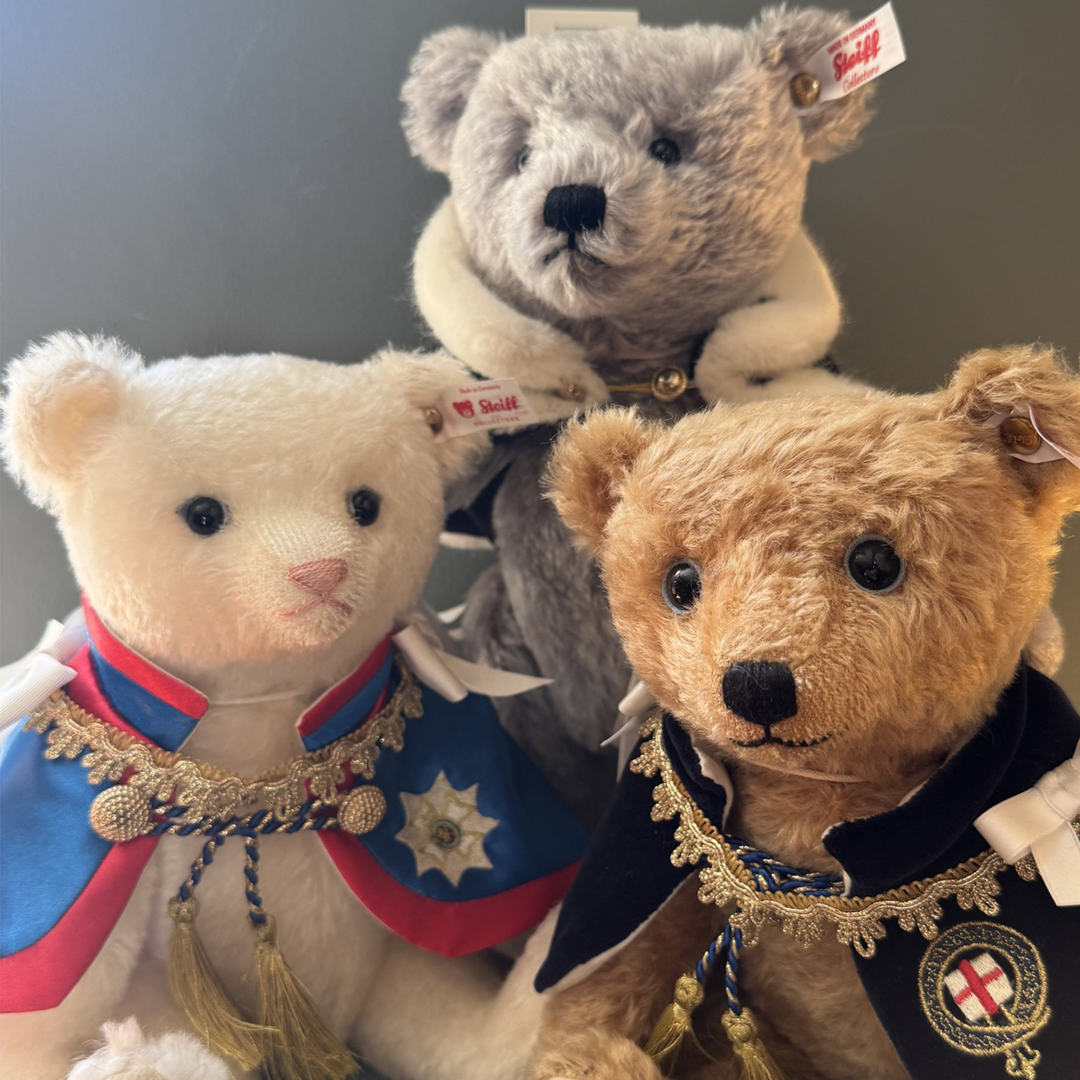 Steiff Royal Teddy Bear Trio – King Charles III, William & Catherine