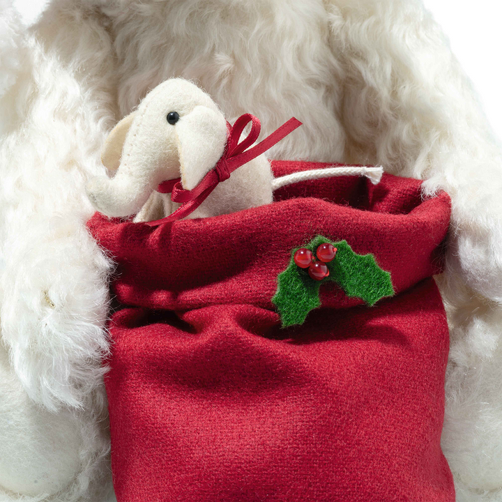 Steiff Santa Teddy Bear with Light – Limited Edition White Mohair Collectible