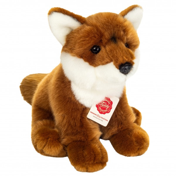 Teddy Hermann Sitting Fox Soft Toy 25cm – Premium Plush Fox with Recycled Filling
