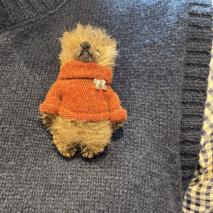 Teddy & Max Arthur | 7cm Handmade Mohair Teddy Bear Brooch