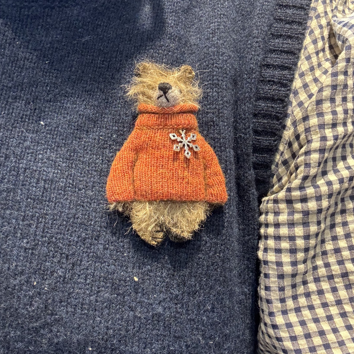 Teddy & Max Percy | 9cm Handmade Mohair Teddy Bear Brooch