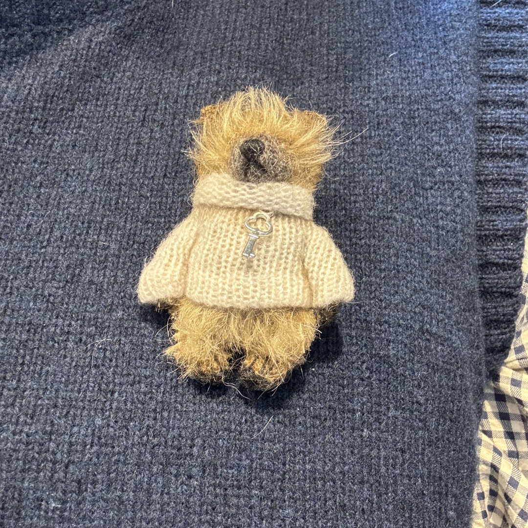 Teddy & Max Wilfred | Handmade Mohair Teddy Bear Brooch with Key Charm