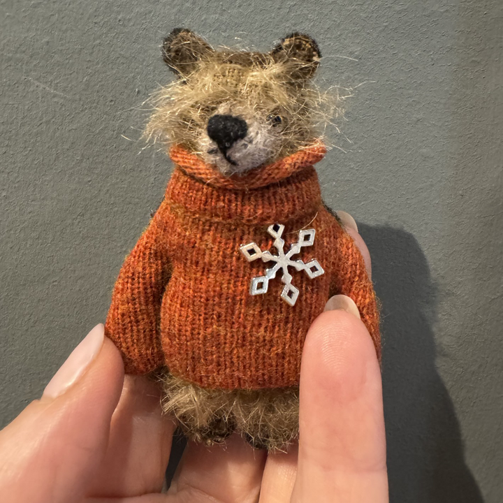 Teddy & Max Percy | 9cm Handmade Mohair Teddy Bear Brooch