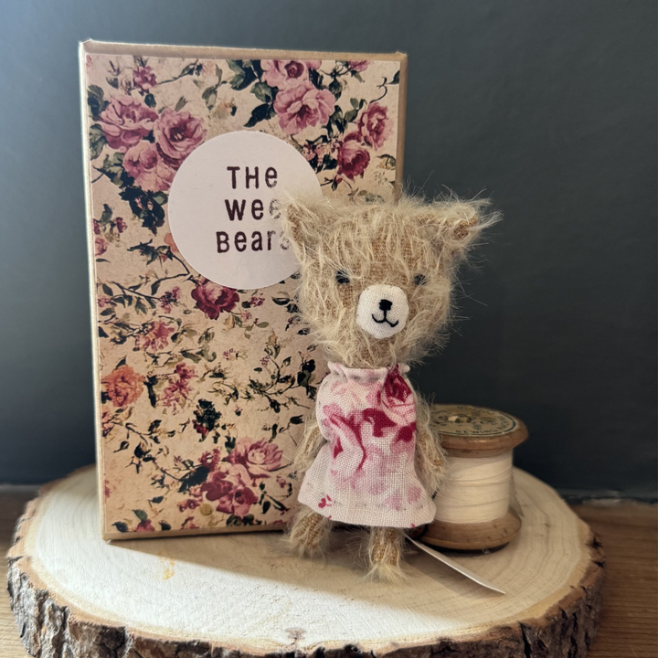 The Wee Bears Cherry | Handmade Mohair Bear | Asquiths
