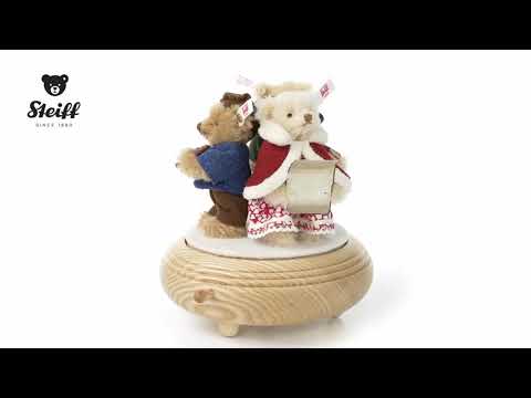 Steiff Carol Singers Teddy bears set on music box