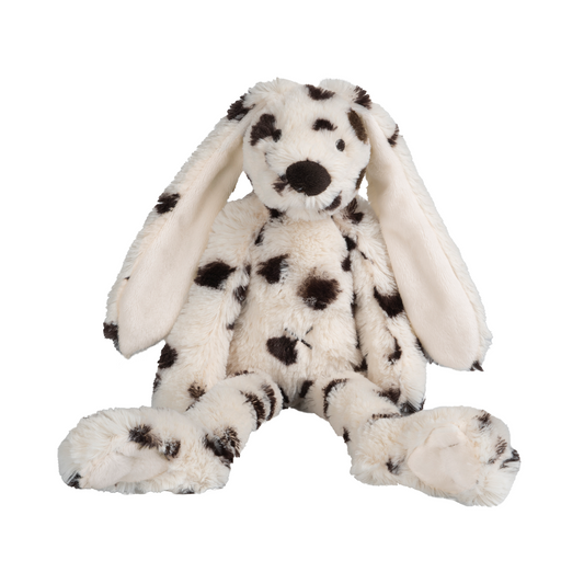 Richie Rabbit is a gorgeous, very soft toy rabbit in a lovely pale ivory colour with brown spots. Suitable from birth.