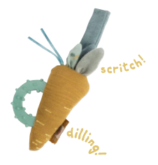 Moulin Roty Carrot Teething Rattle - Trois Petits Lapins